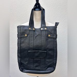 Konjo Black Nappa Leather Satchel/Messenger Bag